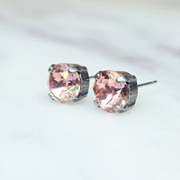 Rose Champagne Crystal Stud Earrings