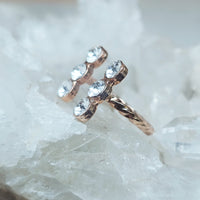 Six Stone Vertical Crystal Ring