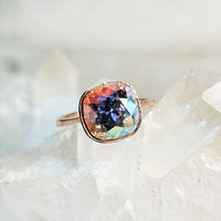 Silk GB Cushion Cut Crystal Ring