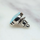 Ultra Lt. Turquoise Crystal Skull Pin