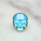 Ultra Lt. Turquoise Crystal Skull Pin