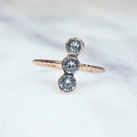 Three Stone Vertical Crystal Ring