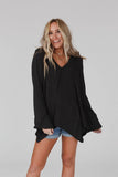 Golden Hour Long Bell Sleeve Top - Charcoal: XL