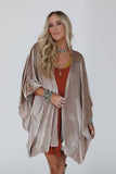 Savoy Velvet Kimono - Taupe: L/XL