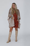Savoy Velvet Kimono - Taupe: L/XL