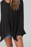 Golden Hour Long Bell Sleeve Top - Charcoal: XL