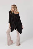 The Wren Boho Top - Black: XL