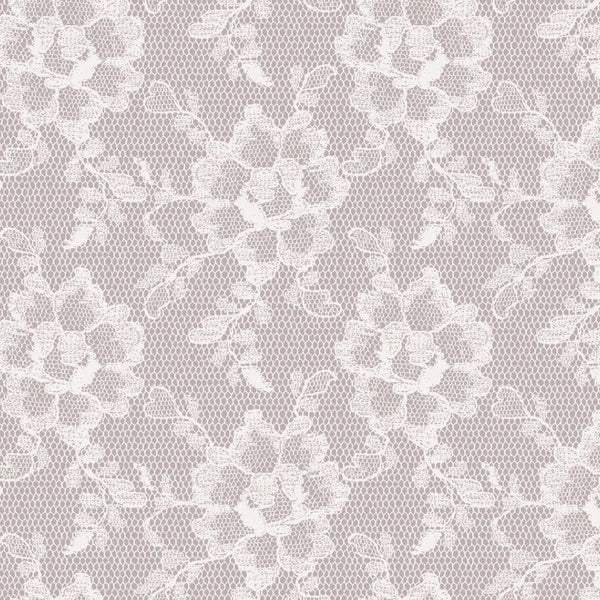 Chocolate Textured Lace Peel & Stick Wallpaper
