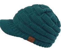 Deep Pine Ribbed Knit Brim Beanie