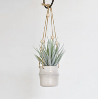 White Dot Hanging Planter