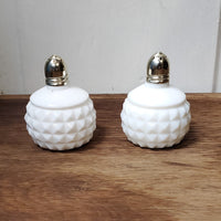 White Milk Glass Salt & Pepper Shakers (Set)