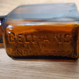 Vintage Amber "BELL-ANS" Medicine Bottle