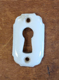 White Porcelain Escutcheon Keyhole Cover