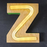 Wood & Neon Letter