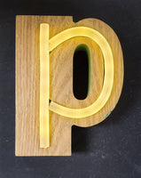 Wood & Neon Letter