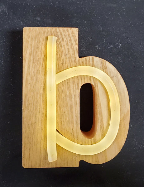 Wood & Neon Letter