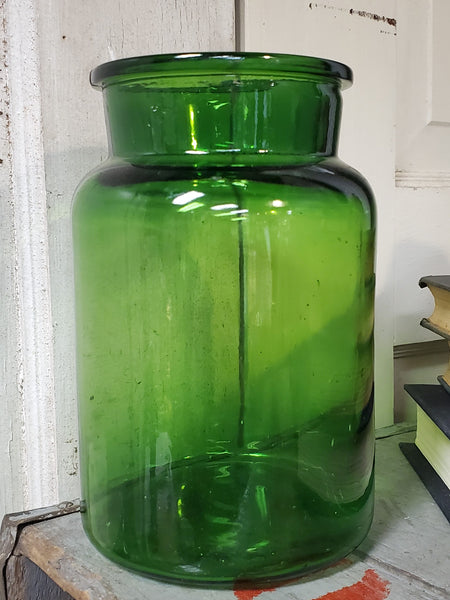 Vintage Green Glass Jar