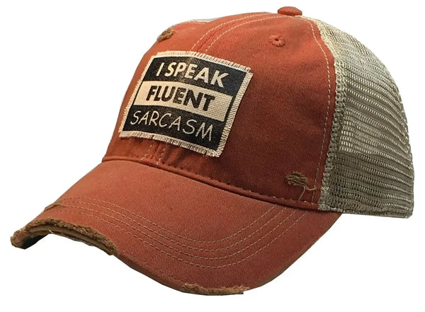 "I Speak Fluent Sarcasm" Hat - Orange