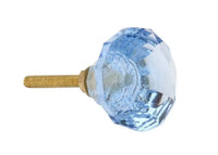 Blue Cut Glass Knob
