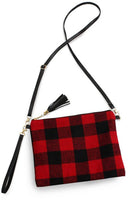 Buffalo Check Crossbody Clutch - Red & White