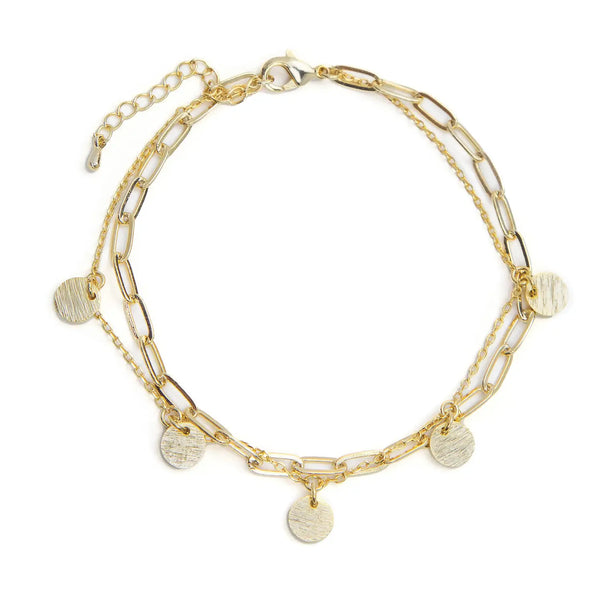 Delicate and Brushed Circle Bracelet