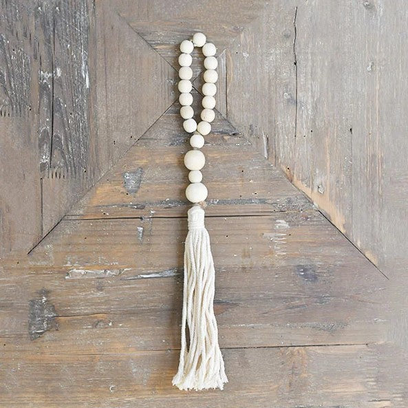 16" Natural Beaded Tassel