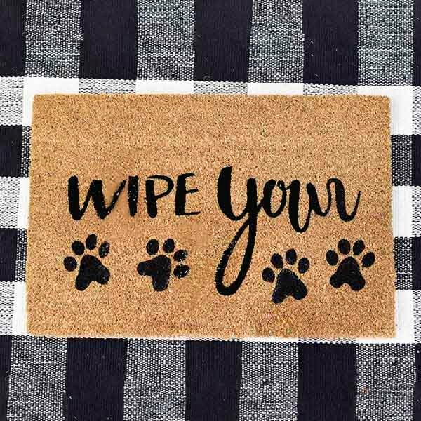 "wipe your paws" Doormat