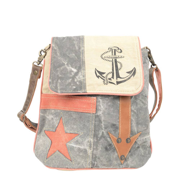 Star Anchor And Arrow Canvas Shoulder Bag