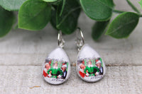 The Boys of Christmas Glass Leverback Earrings