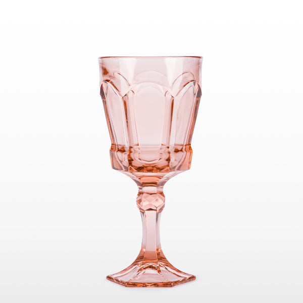 Pink Glass Water Goblet