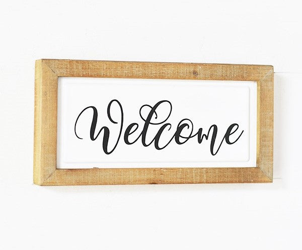 Wood Framed Welcome Sign