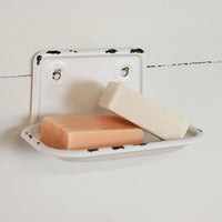 White Metal Wall Mount Soap Dish