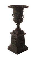 Black Cast Iron Urn & Pedestal - Medium