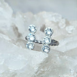 Six Stone Vertical Crystal Ring