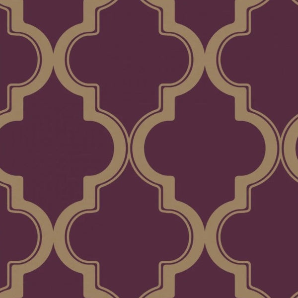 Merlot & Gold Marrakesh Peel & Stick Wallpaper