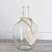 Beaded Fabric Heart Hanger