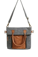 Fold Over Canvas Convertible Tote - Ash