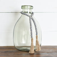 Grey Beaded Garland Tassel