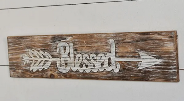 "blessed" Wood Sign