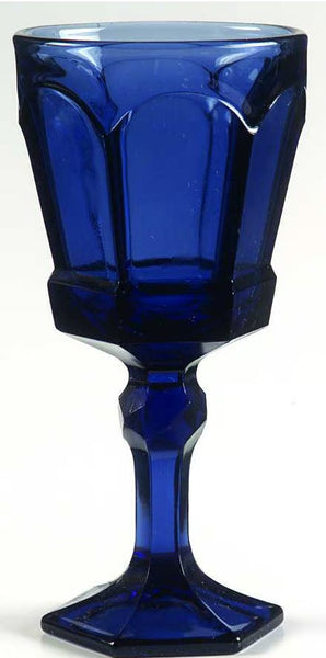 Dark Blue Glass Water Goblet