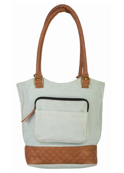 Canvas Convertible Tote/Backpack - Sky