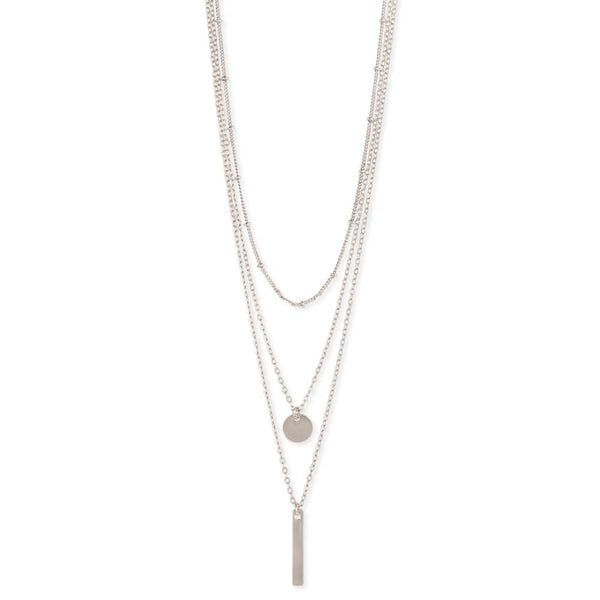 Silver Three Chain Necklace