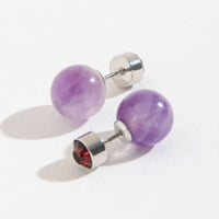 Amethyst & Rhinestone Reversible Earrings