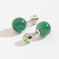 Jade & Rhinestone Reversible Earrings