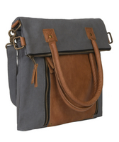 Fold Over Canvas Convertible Tote - Ash