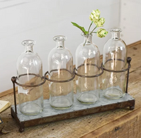4 Bottle Vase with Tin Holder