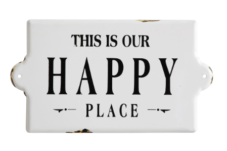 "This Is Our Happy Place" Enamel Sign