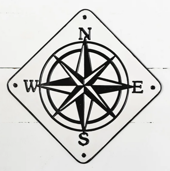 Metal Black & White Compass