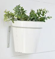 White Wall Mount Metal Planter